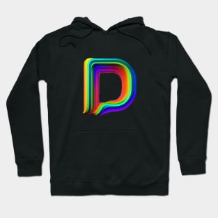 Rainbow 3d letter A Hoodie